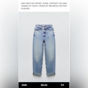 ZARA high waisted relax jeans